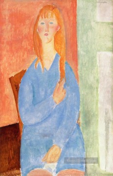 junge blauen hemd Ölbilder verkaufen - Mädchen im blauen 1919 Amedeo Modigliani